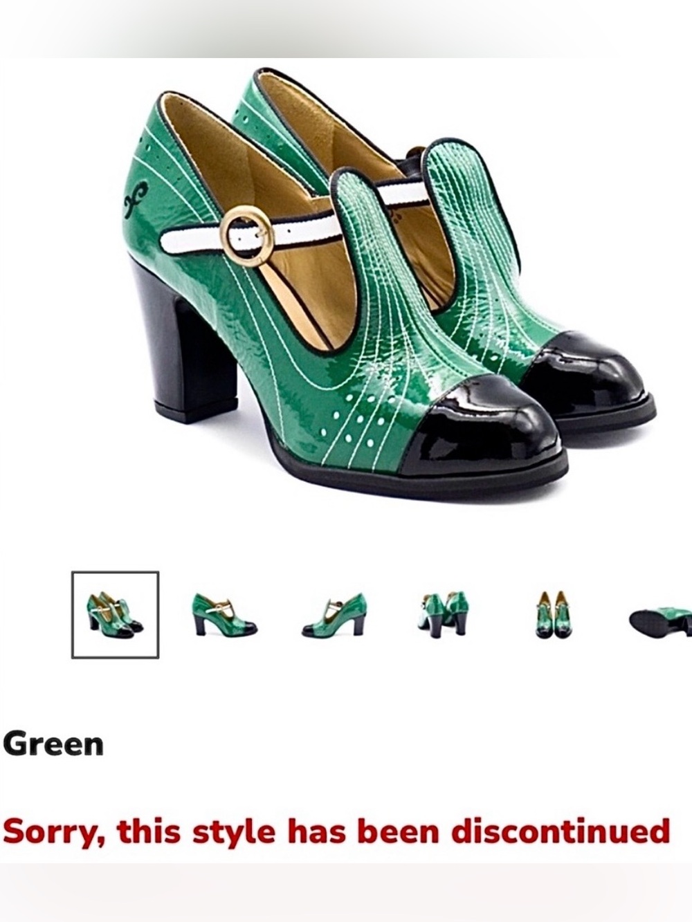 DISCONTINUED John Fluevog Attic Toya Heels NWOT Size 8 Rare Green Black